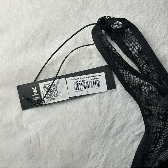Playboy Lace Scoop Neck Bra in Black Size L NWT - Picture 5 of 8
